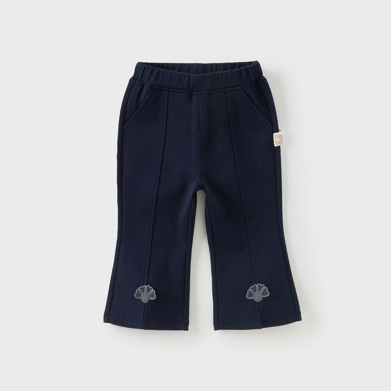 David Bella Children s Knitted Pants Girls  Flared Pants Cropped Pants Baby Girl Flared Pants 2026 Spring New Style Navy Blue [Ready in Stock] 110