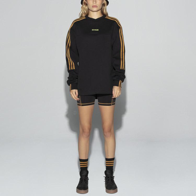 Adidas X Ivy Park Collaboration Round Neck Pullover Sweatshirt Unisex Sweatshirt Black GT6657