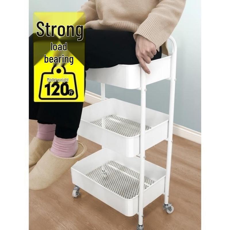 Mehrschichtiges Lagerregal mit Rollen für Küche, Wohnheim und Badezimmer