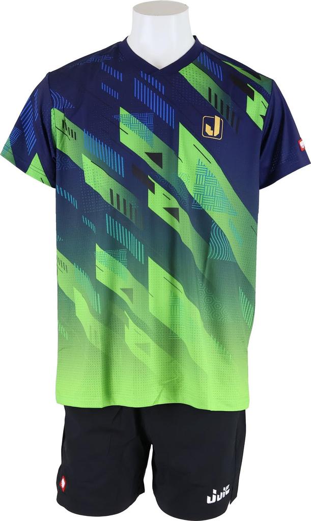 JUIC Galaxy-J Table Tennis Game Shirt, Officially Approved by the Japan Table Tennis Association (J.T.T.A.), Unisex, Navy Green (NG), Size L (5659)