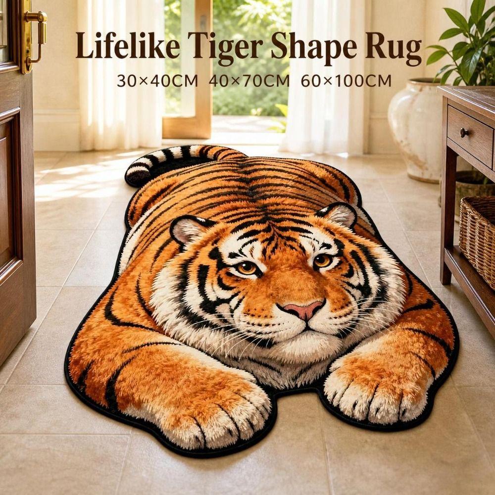 Multiple Sizes Bathroom Carpet Tiger Shape Bedside Rug Creativity Bedroom Floor Mat  Home Decor