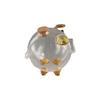 Transparent Cartoon Piggy Money Bank Handmade Lightweight Glass Money Jar Visible Durable Golden Beans Container Children