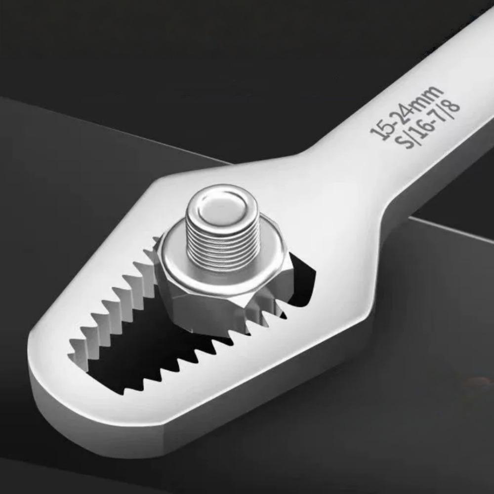 Universal Double Ended Steel Wrench 5mm Thickness Self-tightening Adjustable Wrench Repair Tool Multi-functional Hardware Part