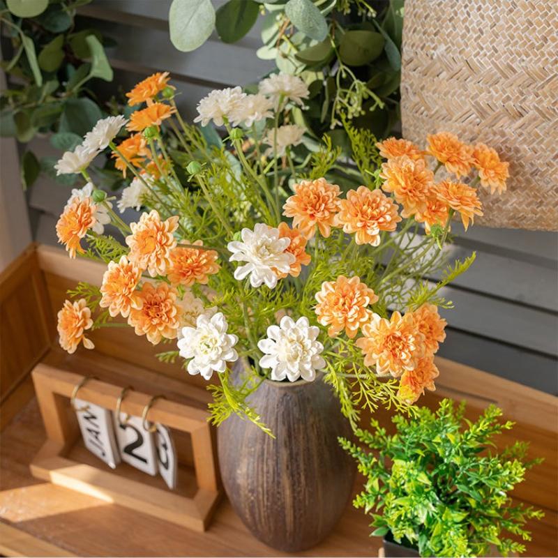 48cm Artificial Silk Daisy Flowers Bouquet for Wedding Party Garden Decoratio Home DIY Bridal Silk Fake Flower Arrangement Decor