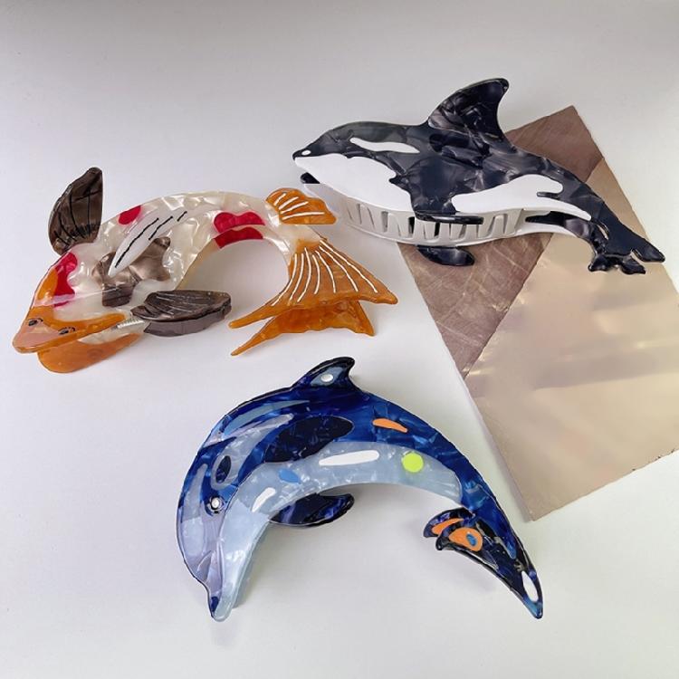 Beach Whale Hair Claw Clip Ponytail Claw Princess Barrettes Hair Adornment