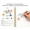 Marine Animal Theme Watercolor Practice Book Spiral Bound Painting Notebook  Beginner Learning