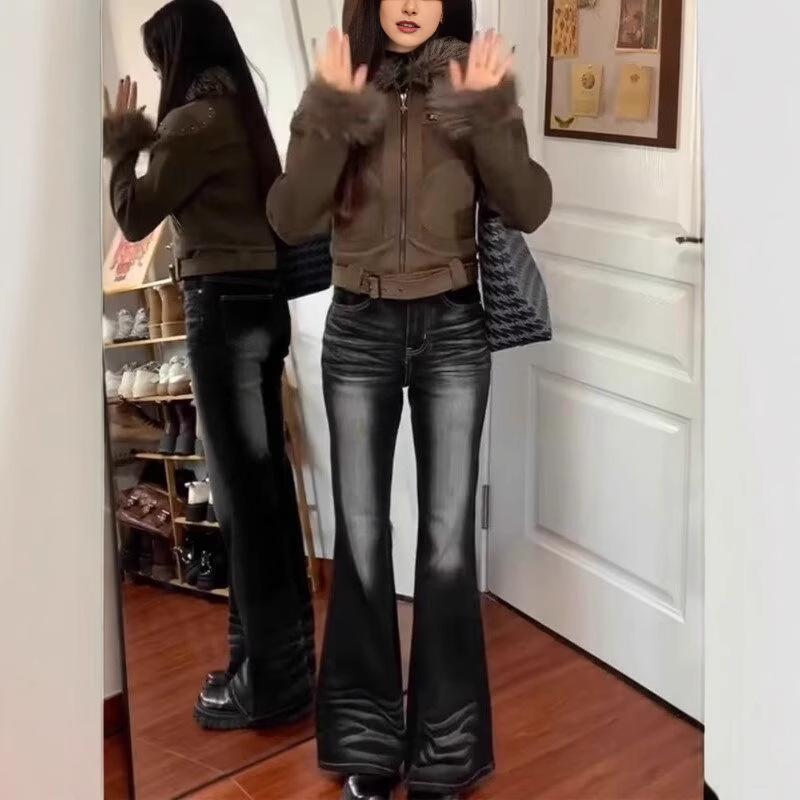 

Women s High Waist Wide Leg Jeans - Straight Fit for Spring/Winter 2024 5XL