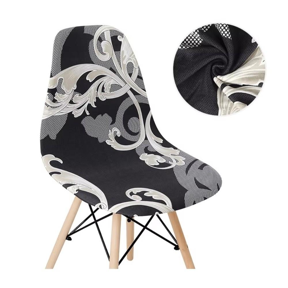 High Elasticity Scandinavian Chair Cover Removable Washable Shell Chair Cover Printed Dining Seat Cover