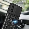 For Oppo A38 4G Case PC+TPU Anti-fall Kickstand Phone Cover with Slide Lens Lid