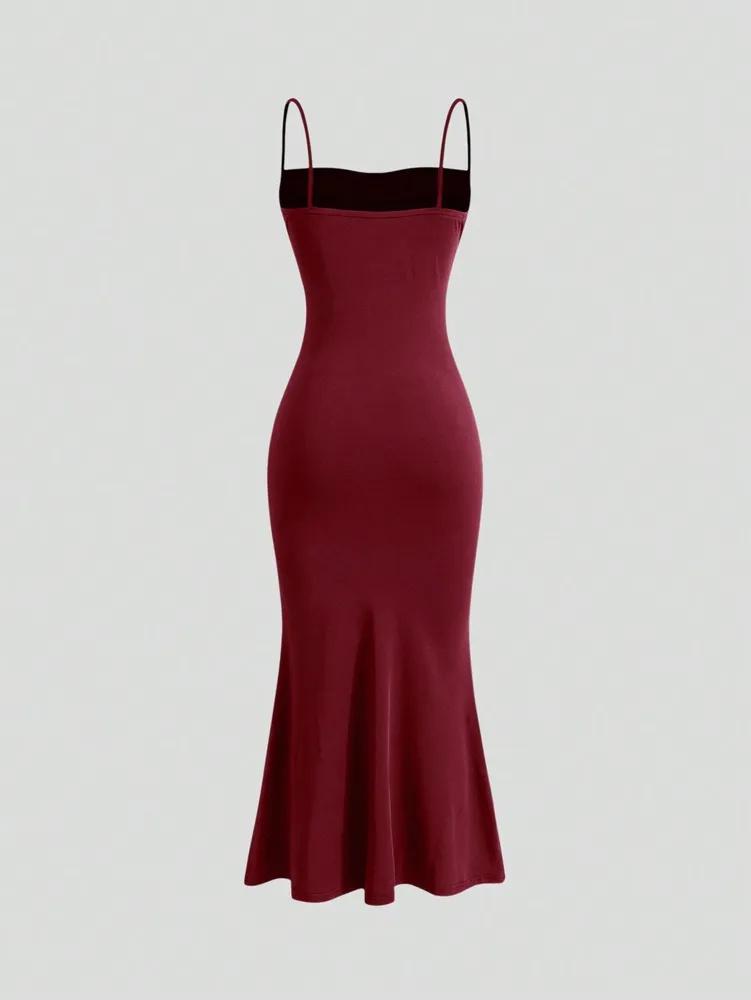 Dress phumee Slim Fit Pleating Cami Backless AE172