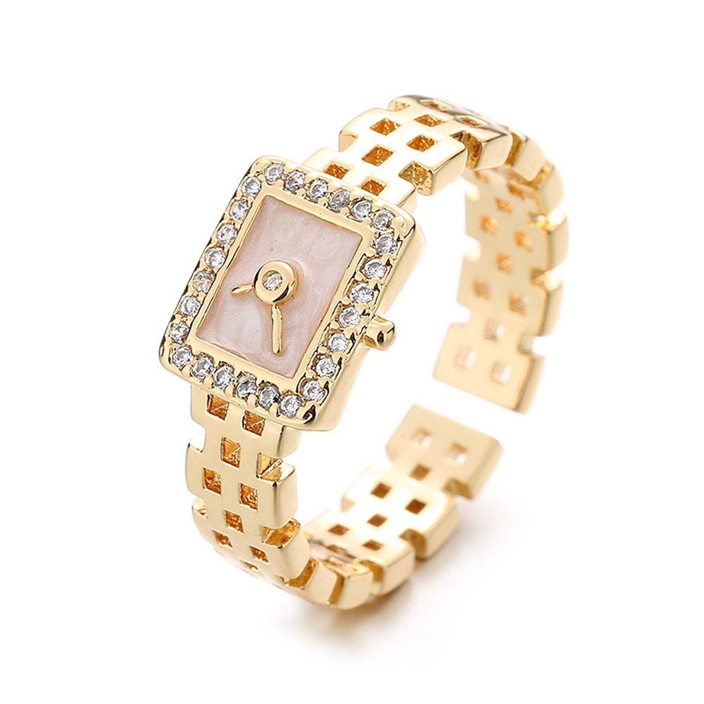 Gift Niche Design Ins Style Rhinestone Women Ring Fashion Jewelry Korean Style Ring Vintage Ring