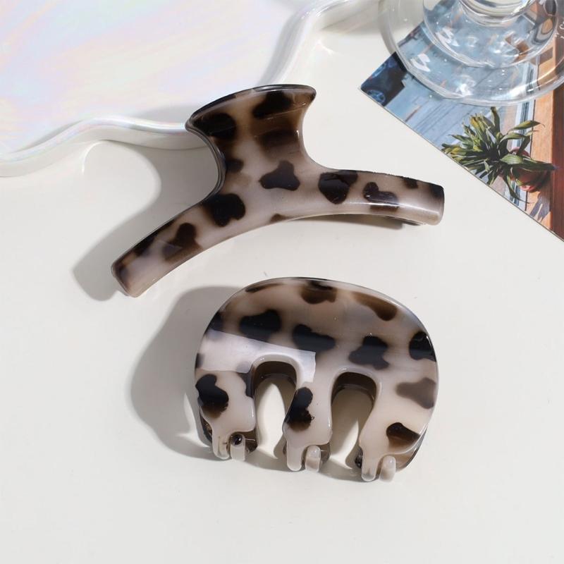 Comfortable Leopard Pattern Hair Claw Strong Barrette For Daily Use Hair Claw Clip For Office Women Everyday Outfit