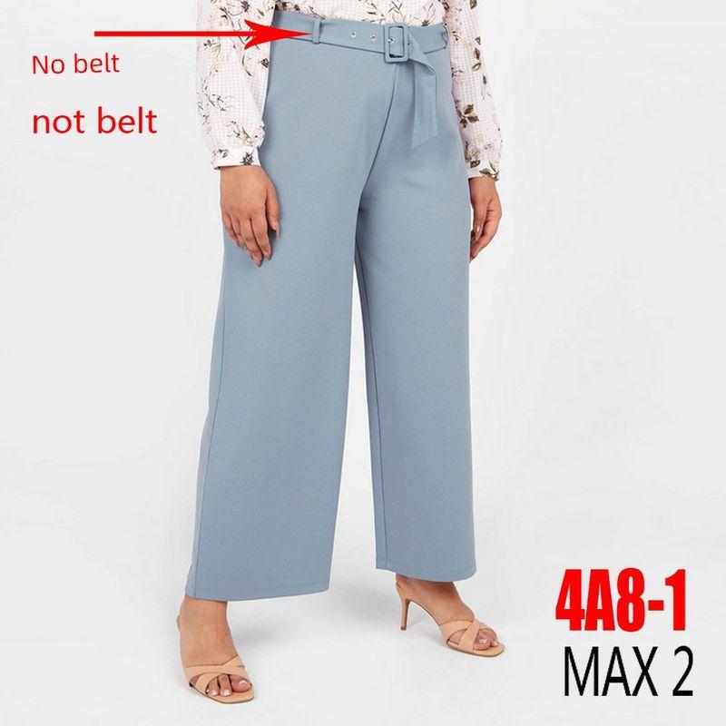 

Fat Girl Loose Casual Culottes Thin Foreign Trade Belt Blue-No Belt 26/28
