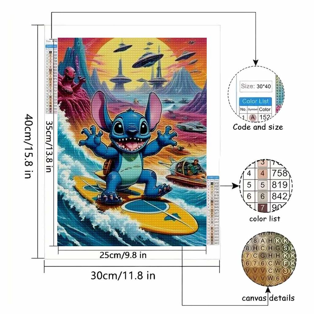5D Diy Diamond Painting Stitch on The Surf Full Drill Rhinestones Mosaic Embroidery Handmade Products Home Decor Gift