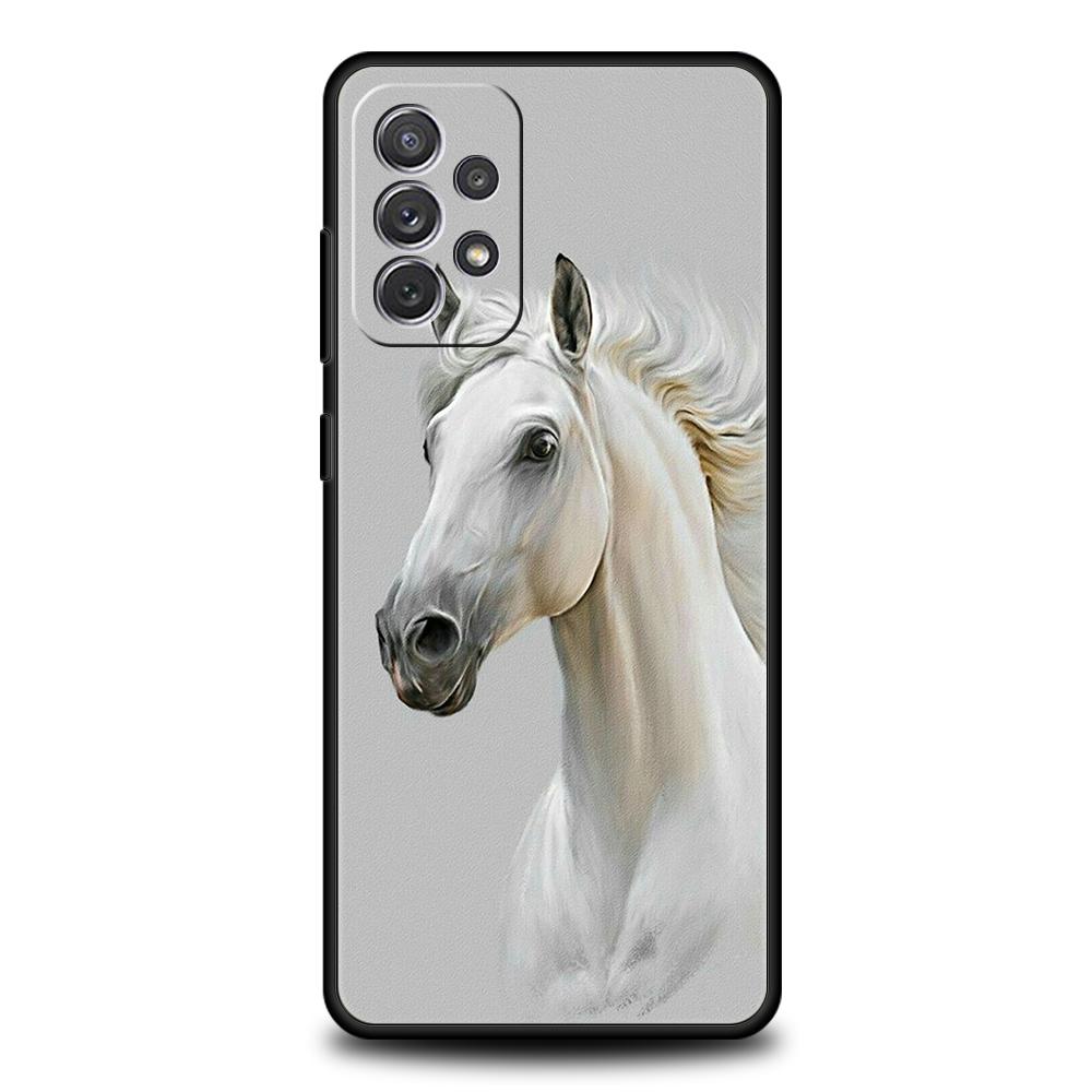 Horse Animal Silicone Case For Samsung Galaxy A32 A52 A13 A22 A72 A51 A71 A41 A11 A31 A21S 5G Luxury Phone Cover Shell Funda Bag