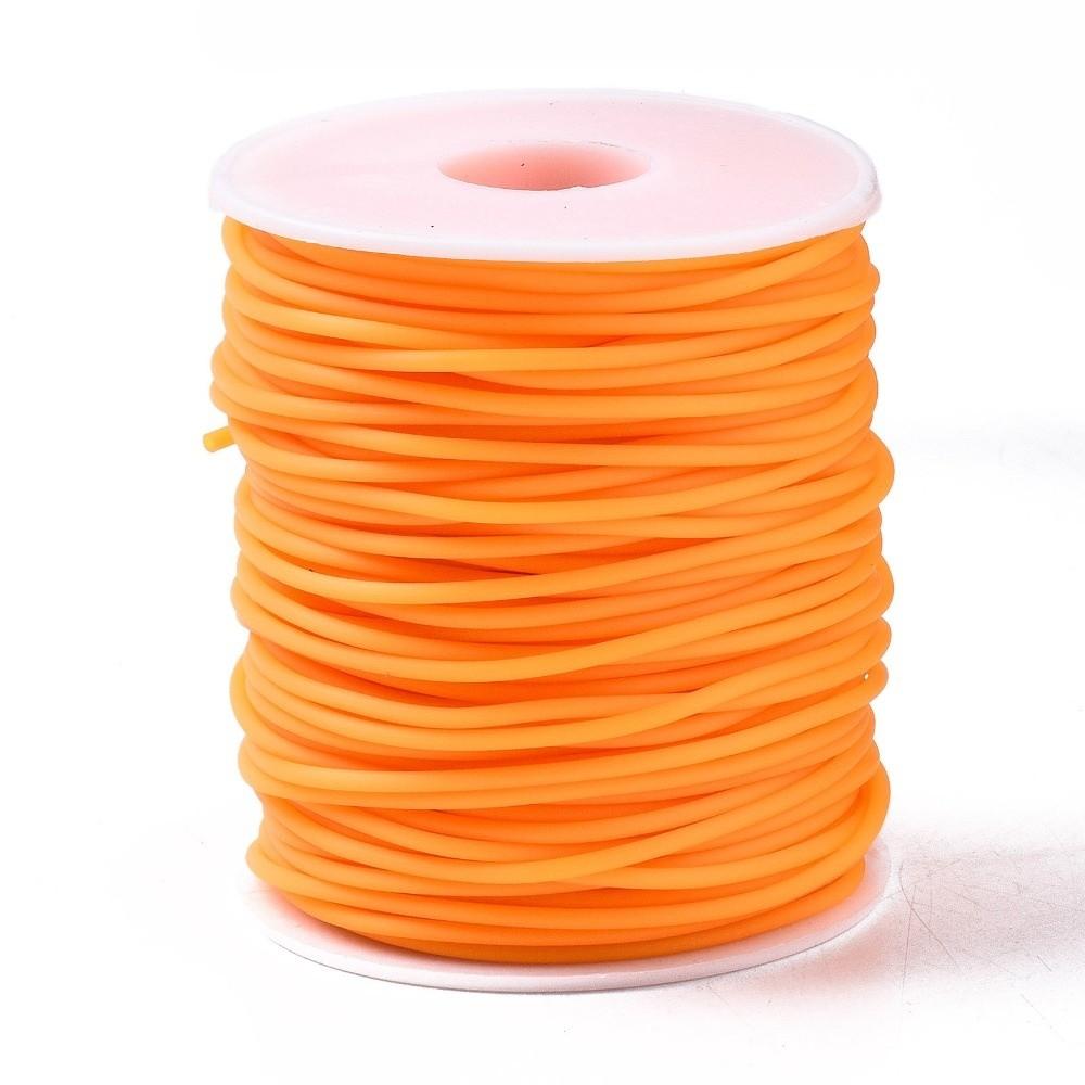 

Elegant 2mm 55Yards Hollow Rubber Tubing Round Elastic Knitting Barber Cord Stretch Rubber Cord Beading помаранчевий