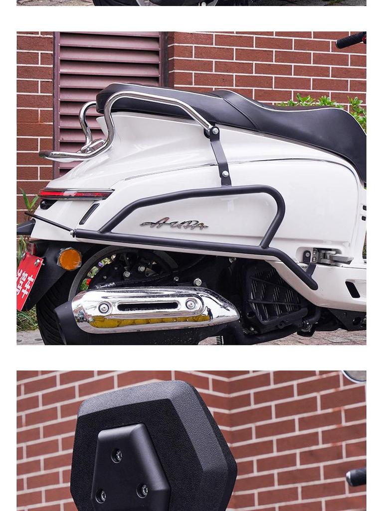 Chunfeng 150AURA Crash Bars: Front & Rear Anti-Fall Protection with Small Backrest
