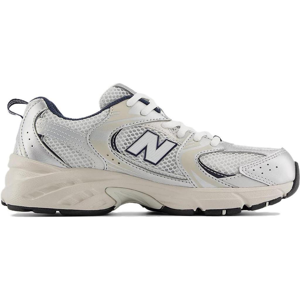 New Balance NB 530 Comfortable Low top Kids' Running Shoes White Blue Silver Unisex GR530KA