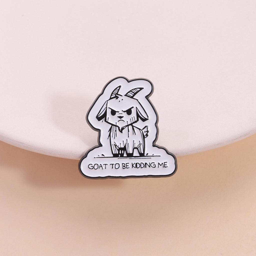 Versatile Angry Goat Alloy Brooch for Fashion Accessory on Outerwear Caps Bags Animal Inspired Jewelry Gift
