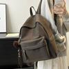 Minimalist Faux Leather Backpack Casual Daily Use Backpack for Women Simple Design Ideal for School Commute Travel and Everyday Outings No Pendant