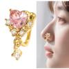 Micro Set Herz Nasenclip Ohr Manschette Set Ohne Piercing Fake Nasenring Körperschmuck Deko