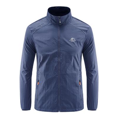 Herren Stehkragen Leichte Sonnenjacke Freizeitjacke Outdoor Winddichte Angeljacke