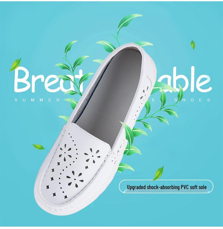 Women's Spring/Autumn Nurse Shoes - Thick, Soft, Comfortable, Breathable, Hollowed Out, Ideal for Medical and Healthcare Work