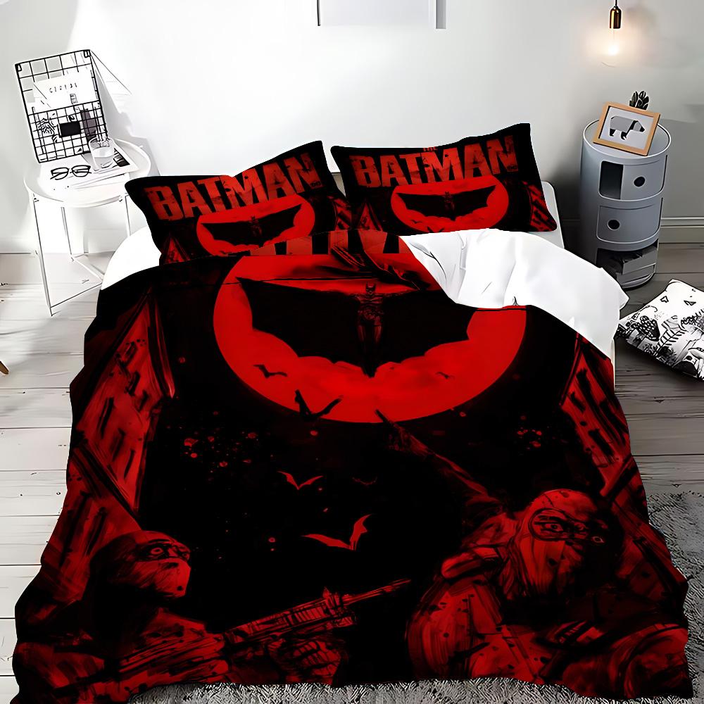 Dekbedovertrek Cartoon B-Batmans Kussensloop Beddengoed Set Volwassen Jongen Meisje Slaapkamer Decoratie Kinder Cadeau Enkel Dubbel Groot Formaat