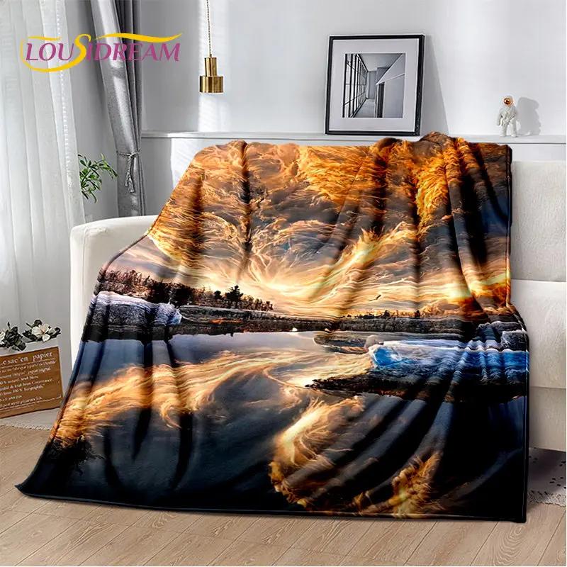 3D Natural ,Tornado, Cloud Soft Plush Blanket,Flannel Blanket Throw Blanket for Living Room Bedroom Bed Sofa Picnic Kids Office