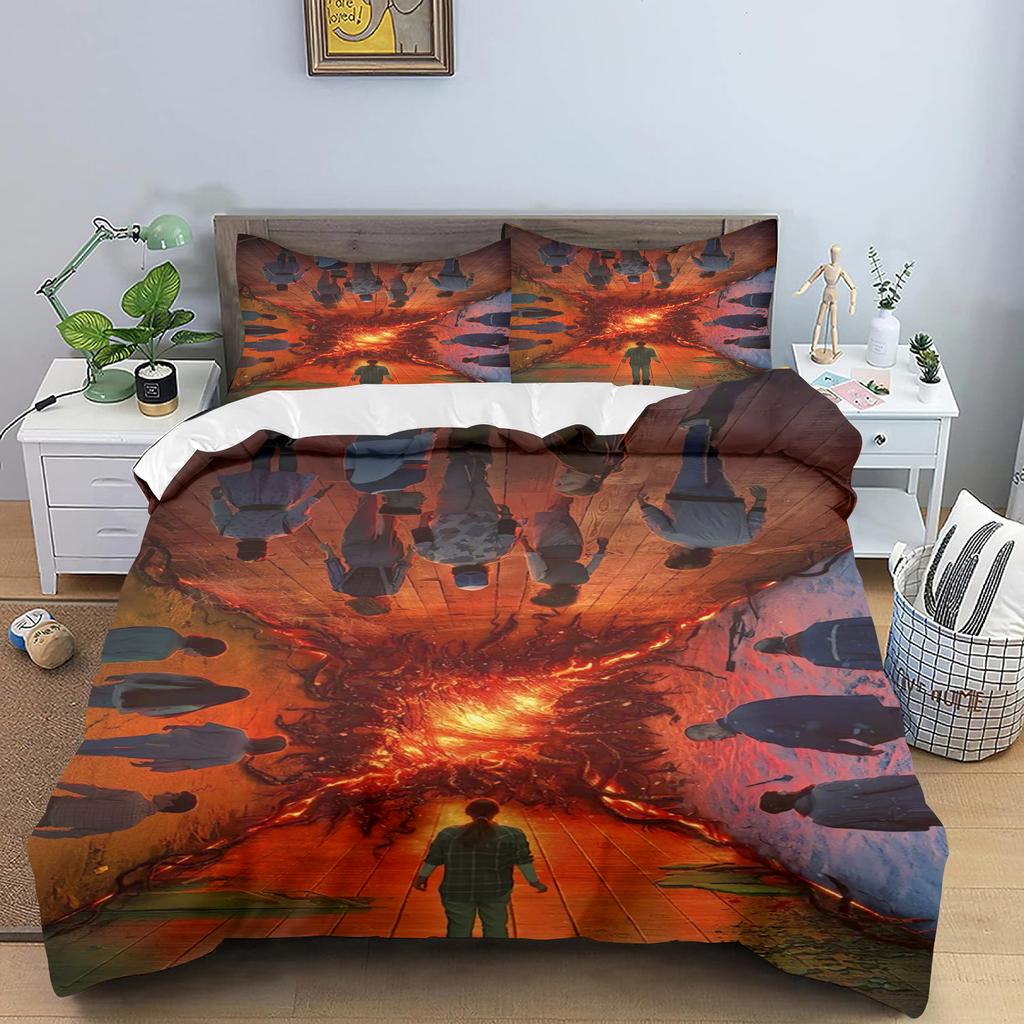 Stranger Things 3D Printed Cartoon Duvet Cover Skin-Friendly Breathable Bedding Comforter