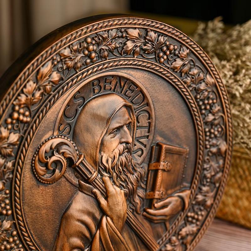 Ρετρό Άγαλμα Αγίου Βενεδίκτου, Καθολική Εικόνα, Θρησκευτική Φιγούρα, Διακόσμηση Εκκλησίας, Οικιακό Δωμάτιο, Επιτραπέζιο Στολίδι