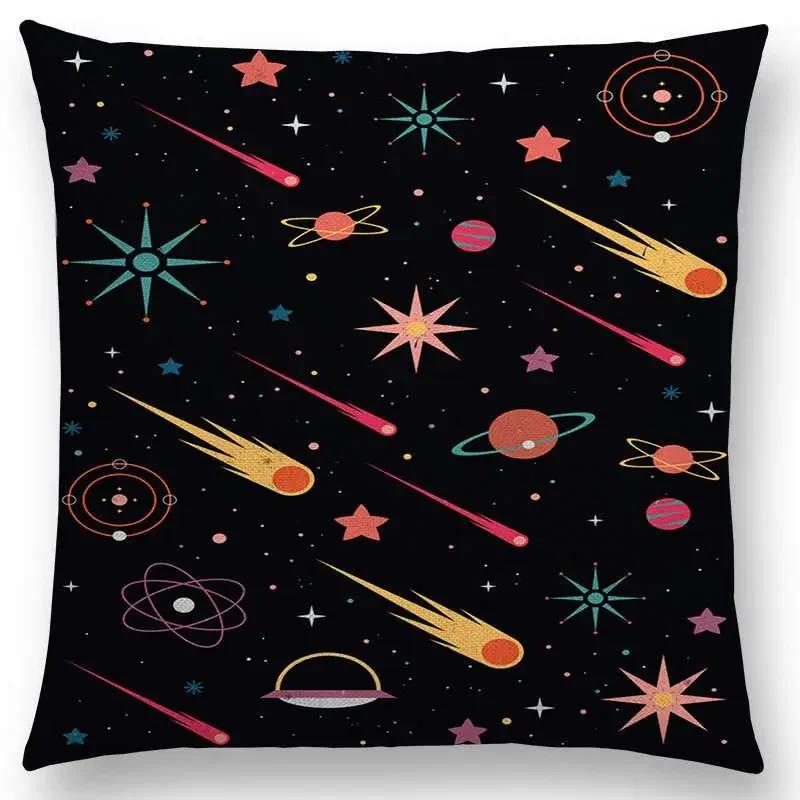 Neueste Schwarzer Hintergrund Mond Sterne Meteor Sternbild Galaxie Sofa Kissenbezug Katze Bär Hase Reh Vogel Kissenbezug