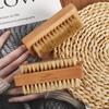 Wooden Nail Brush Scrubbing Finger Toe Washing Up Double Sided Bristles Square