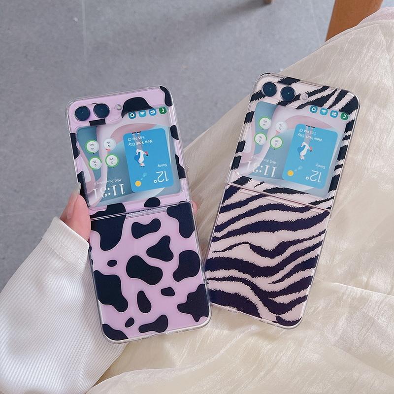 

Чехол для телефона с рисунком серии ПК для Samsung Z Flip5/4/3, противоударный, с цветным принтом, прозрачная жесткая задняя крышка, с браслетом