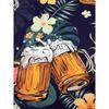 Men's Beer & Leaves 3D Print Shirt Short Sleeve Button-Up Lapel Collar Top Summer Holiday Beachwear