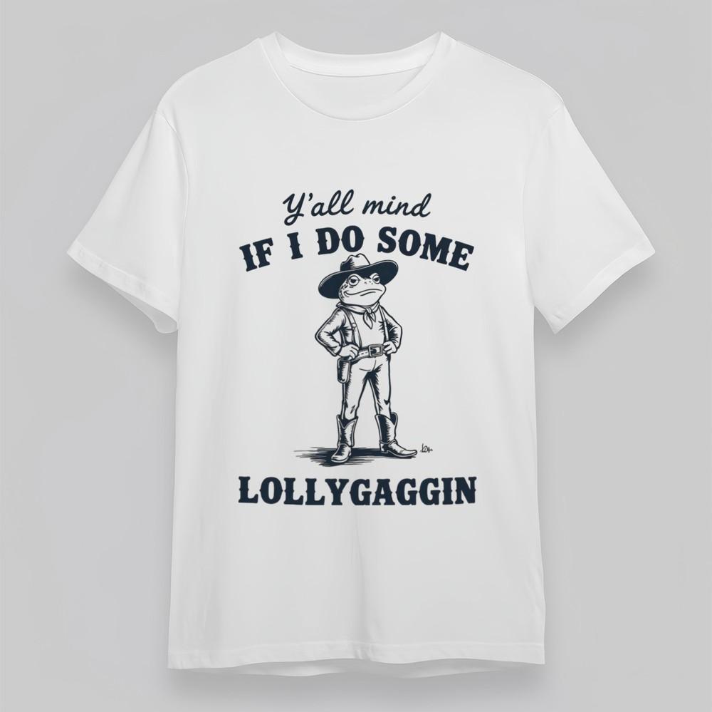 

Women s Oversize Classic T-Shirt Yall mind IF I DO SOME Cowboy Frog Graphic Tee M