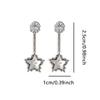 Glittering Star Design Stud Earrings Long Lasting Shine Zinc Alloy Jewelry For Sensitive Ears