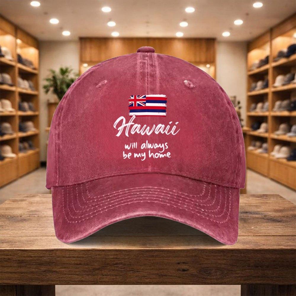 Pc HawaiianThemed Baseball Cap Adjustable Snapback Hat with Hawaii Will Always Be My Home Print  Lightweight Unisex Cap Sui