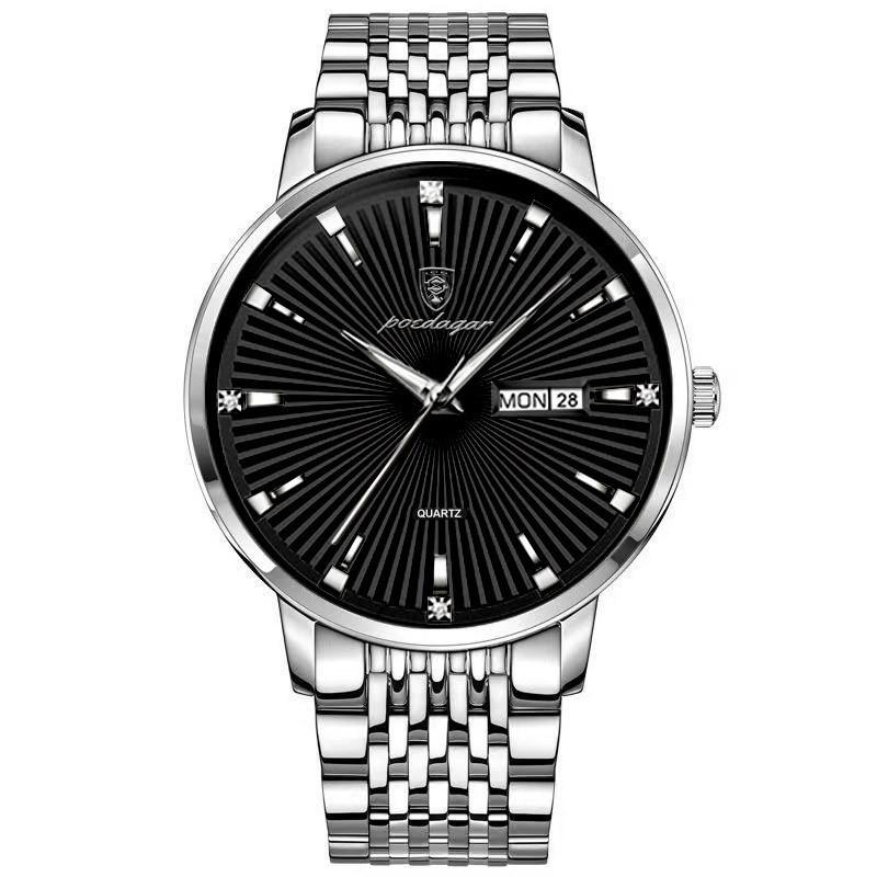 

Waterproof Thin Mens Watch With Luminous Dial And Calendar For Business Men Style J