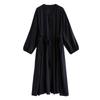 Long Sleeve Plus Size Black Vintage New In Dresses for Women Casual Loose Spring Autumn Dress