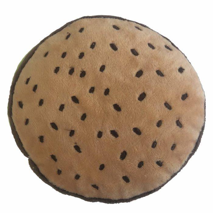 Jouet pour chien en peluche - GLORIA LO MEJOR PARA TU MEJOR AMIGO - Teddy Hamburdog - 14 cm - Brun - Texture douce