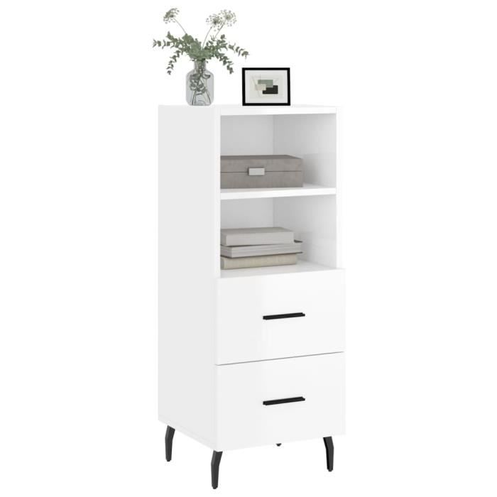 VidaXL Buffet Blanc brillant 34,5x34x90 cm Bois d'ingénierie 828686