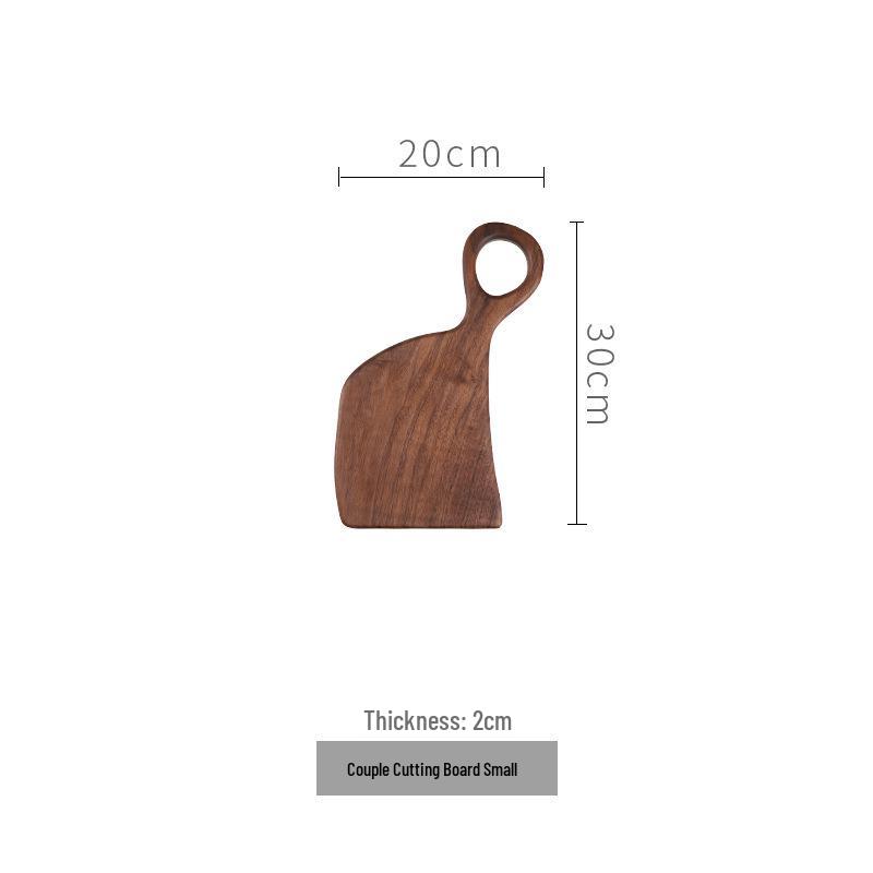 Black Walnut Chopping Board: Couple Leaning Style for Steak, Bread, Baby Food & Fruit - Solid Wood Household Cutting Board
