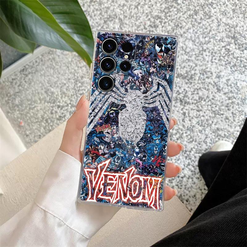 Funda Transparente Marvel Spiderman Venom S26 Para Samsung Galaxy S26 S25 Ultra S24 S22 S26 Plus S20 S23 S21 S25 FE 5G Cubierta Transparente