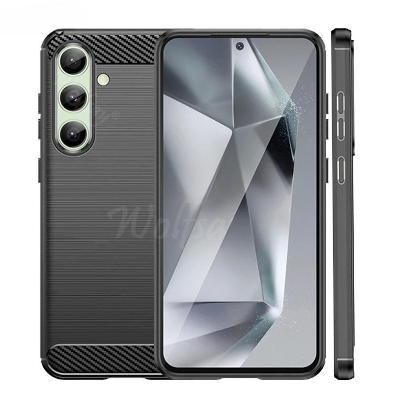 For Samsung Galaxy S24 FE Case Anti-knock Soft Silicone Carbon Fiber Back Cover For Samsung S24 FE Case For Samsung S24 FE Case