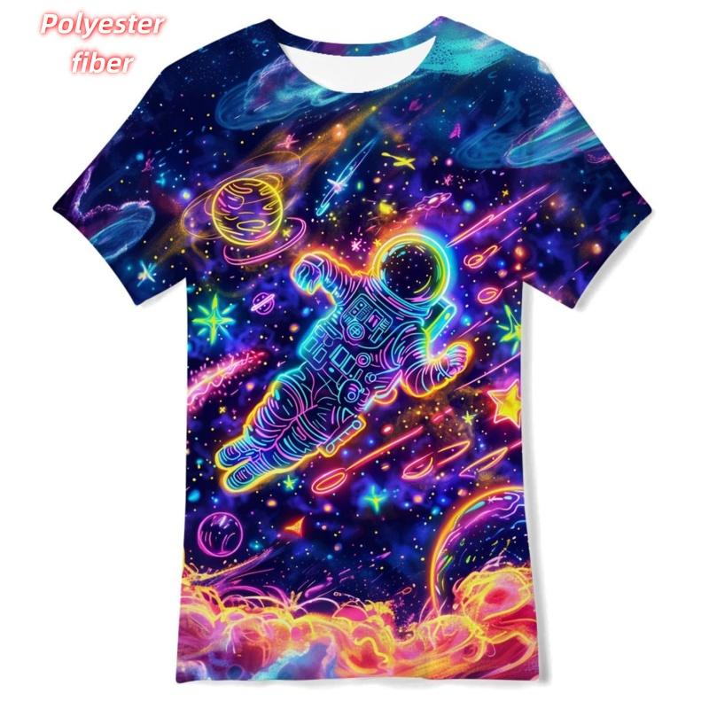3D Printed Colorful Geometry T-Shirt For Men Music Cat Pattern Tees Summer Street Casual Short Sleeve Tops Loose O-Neck T Shirts