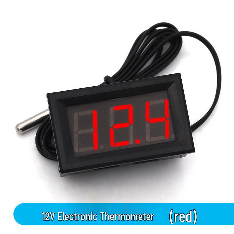 12V Digital Thermometer: Electronic Temperature Gauge for Fish Tanks, Refrigerators, and Water Measuring.