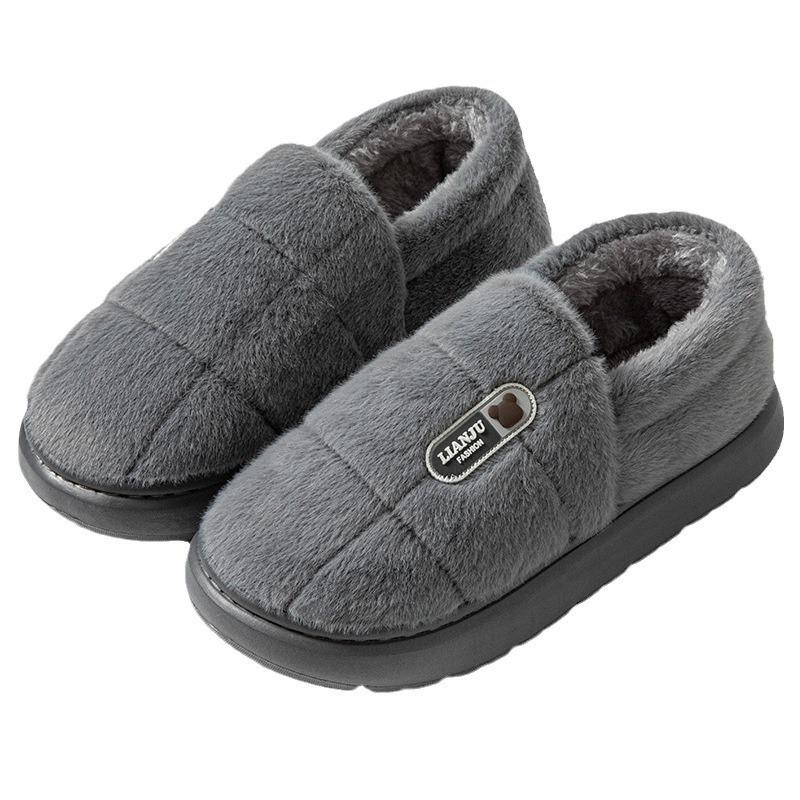 Men's & Women's Extra Large Warm Non-Slip Cotton Slippers, Size 50, Thick-Soled, Back-Heel Design.