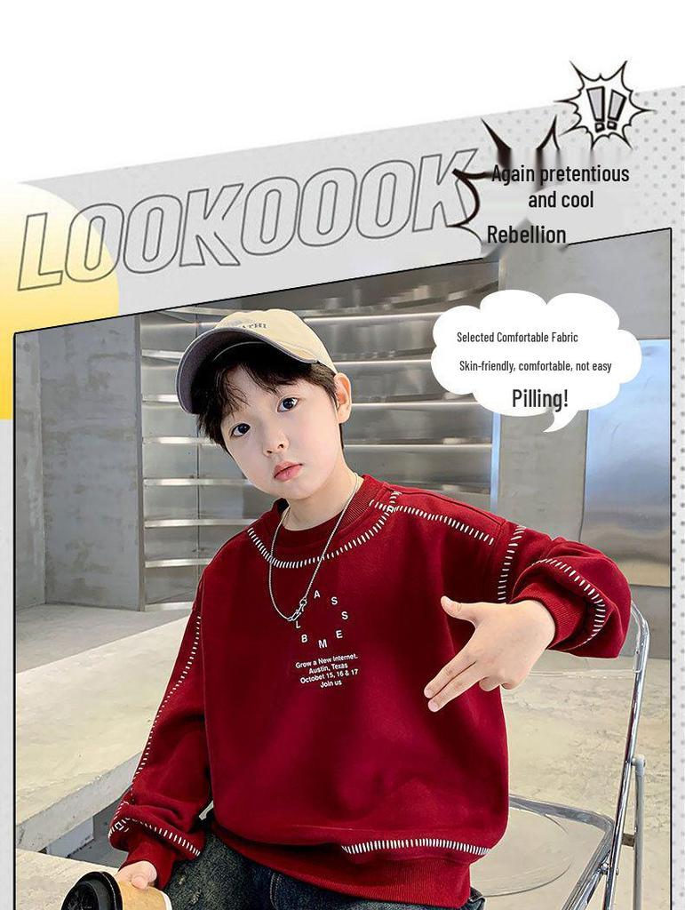 Jungen Sweatshirt mit Farbverlauf und langen Ärmeln - Herbst 2025 Streetstyle