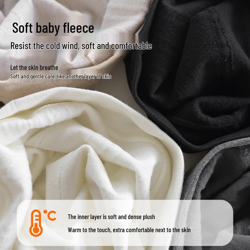 Girls' Brushed Cotton Leggings with Bow & Lace Trim - Autumn/Winter Fleece, Nine-Point Length